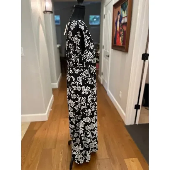 Shop Basic USA Floral V-Neck Maxi Dress - Women's Large - NWOT - Picture 7 of 9